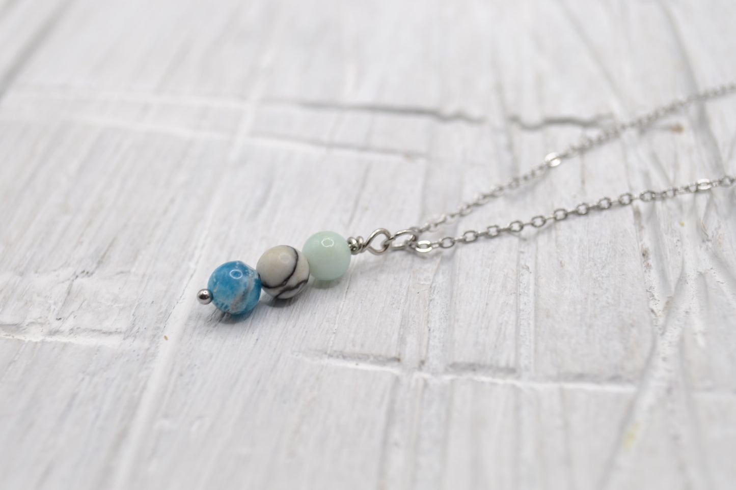 Kette Mut mit Amazonit, Jaspis und Apatit